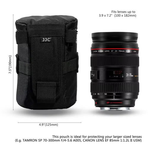JJC Camera Lens Case Water Resistant Lens Pouch for DSLR Camera Lens