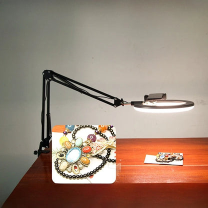 Overhead Tripod with Ring Light for Mobile Cell Phone Desktop Video