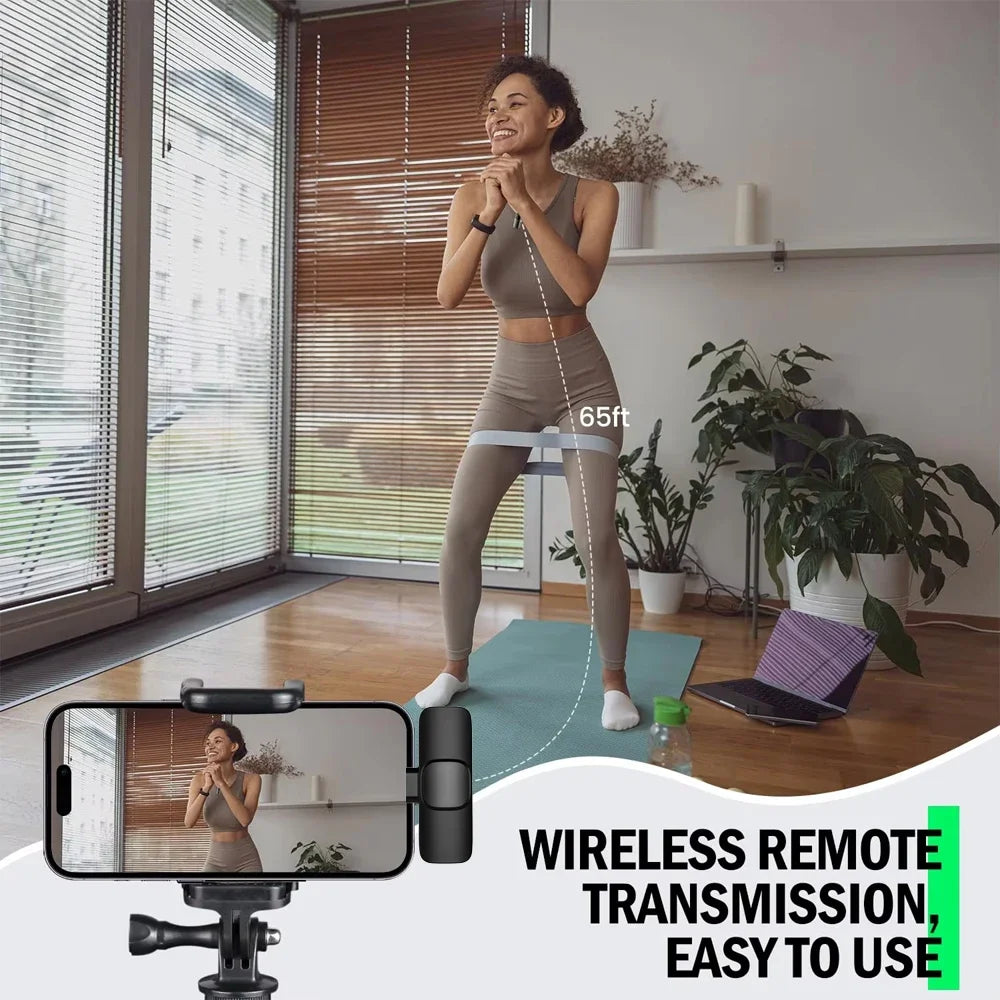 KEBIDU Wireless Lavalier Microphone Noise Cancelling Audio Video