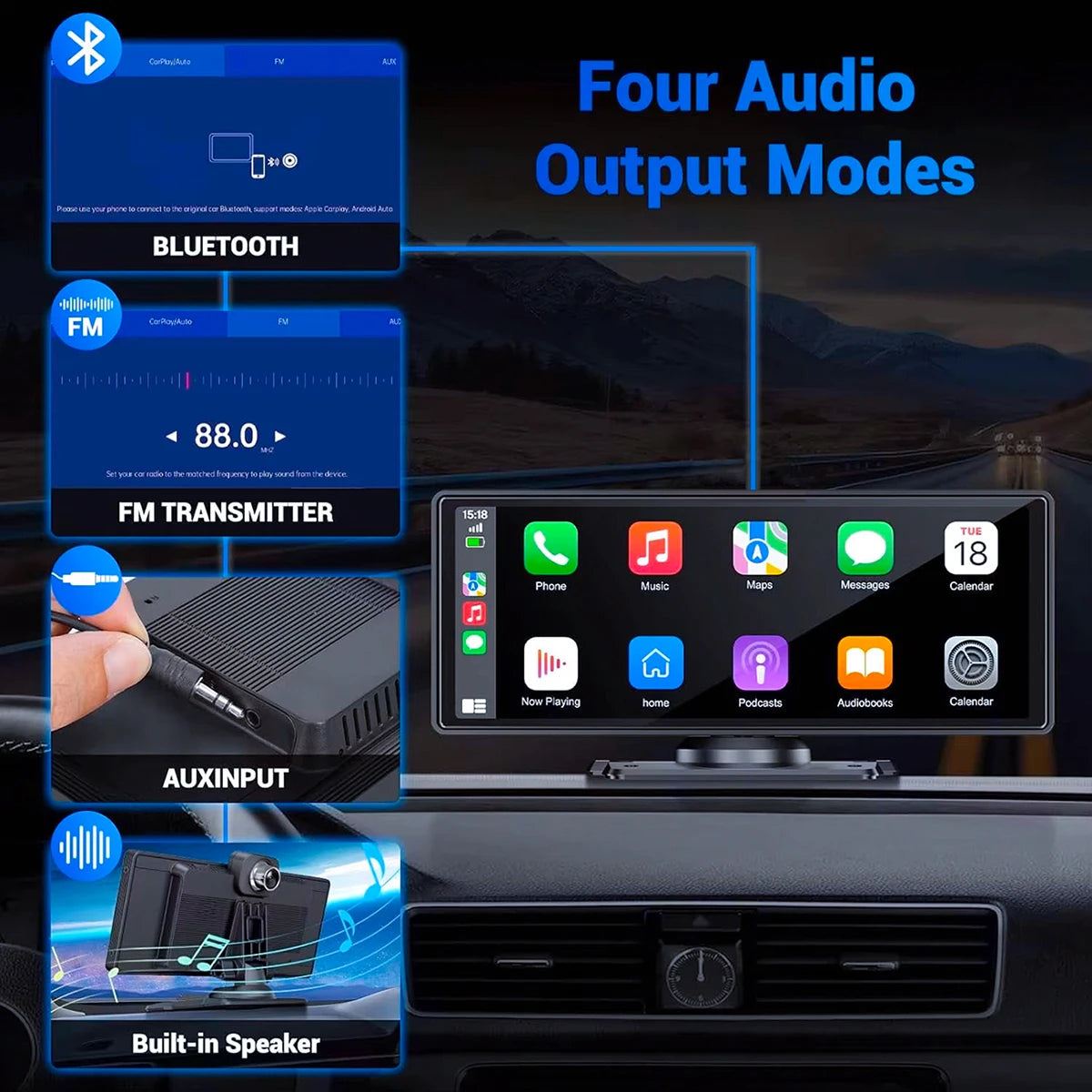 Pionray 7/10 inches android auto Universal Portable CarPlay for Car