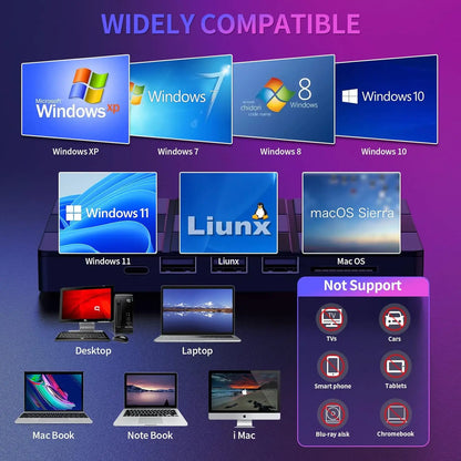 External CD/DVD Drive, DVD Player for Laptop, USB 3.0 Ultra-Slim