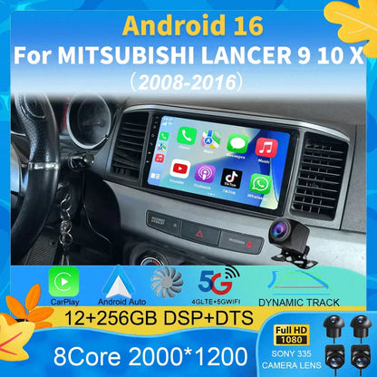 Android 16 For MITSUBISHI LANCER 9 10 X 2008 - 2016 Car Radio Video