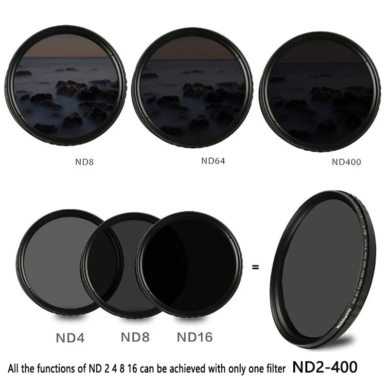 Lightdow ND2-400 Fader Variable Adjustable ND filter 49 52 55 58 62 67