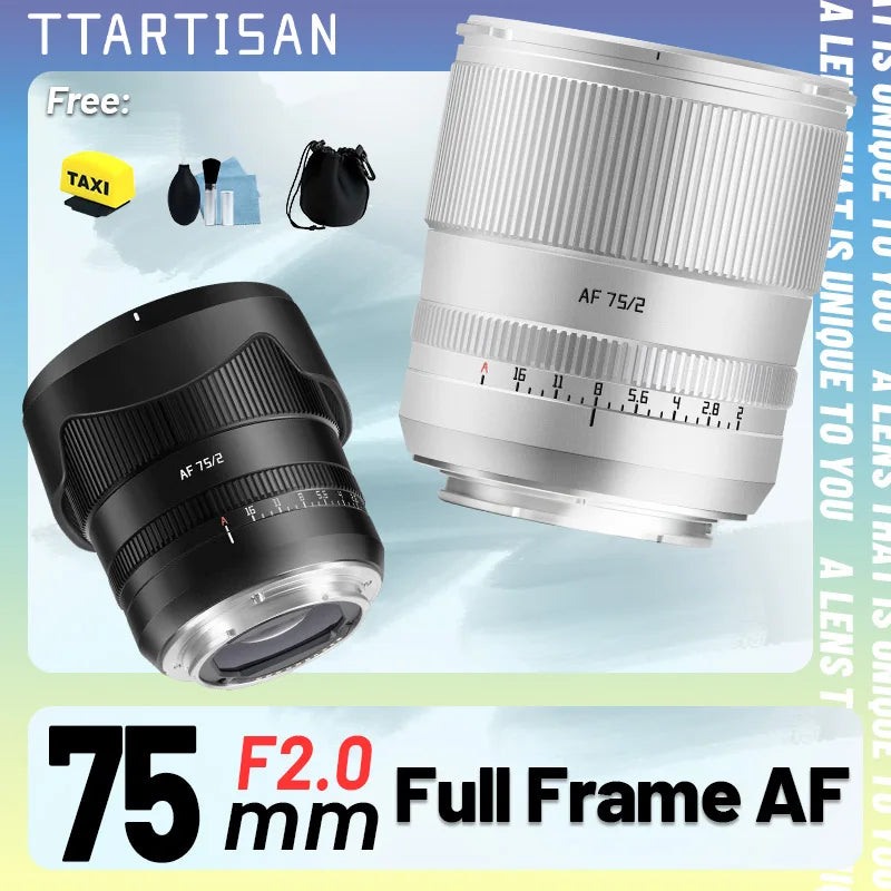 TTArtisan 75mm F2 AF Auto Focus Prime Fixed Focus Full Frame Lens for