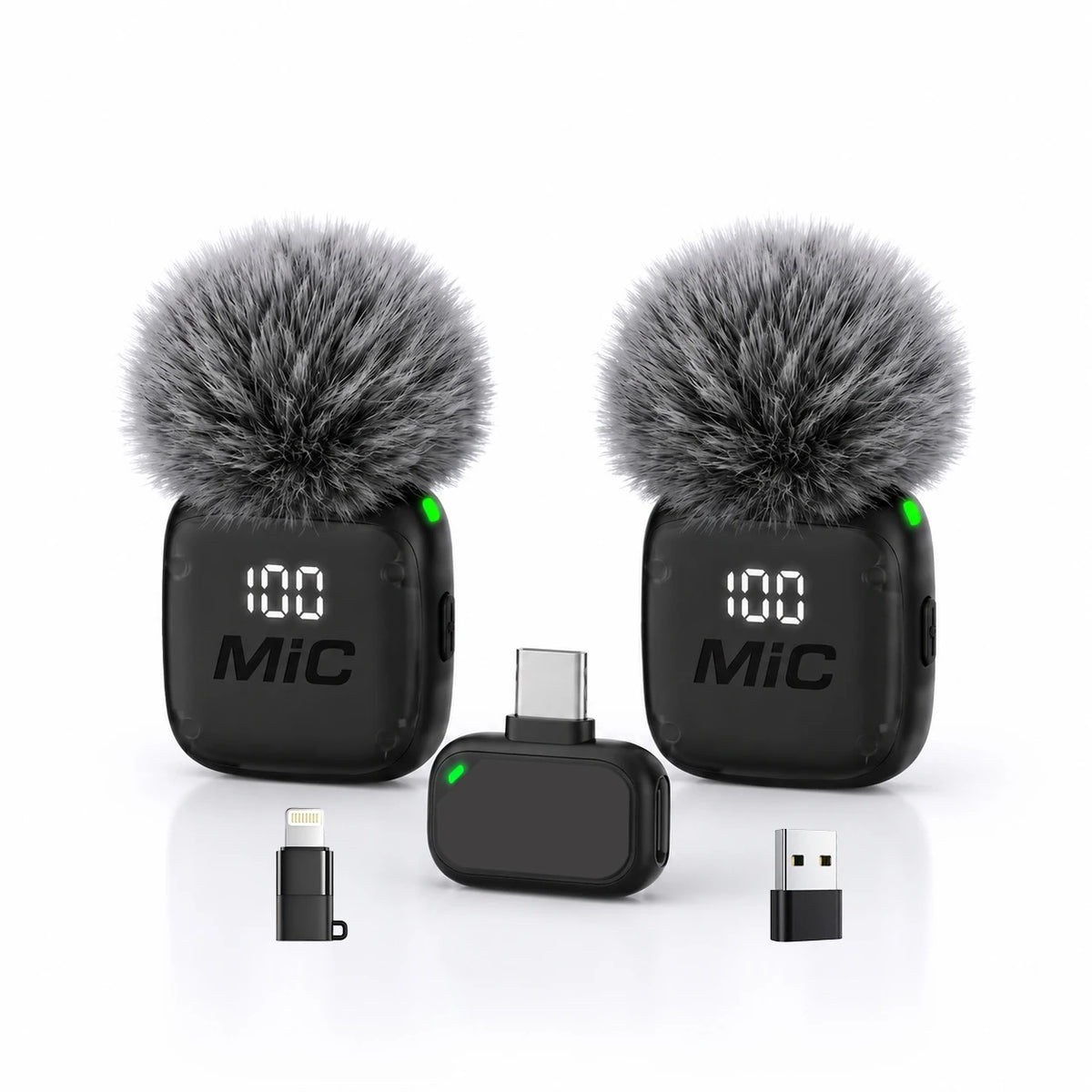 Mini Wireless Clip-On Microphone, Smart Noise Reduction, Long Battery