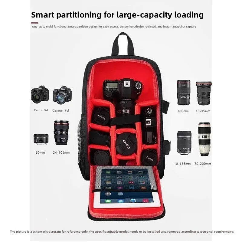 Shoulder Camera Bag Backpack Suitable for Canon, Nikon, Sony Digital