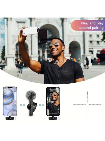 K61 Wireless Lavalier Microphone, Mini Microphone, Suitable for Mobile