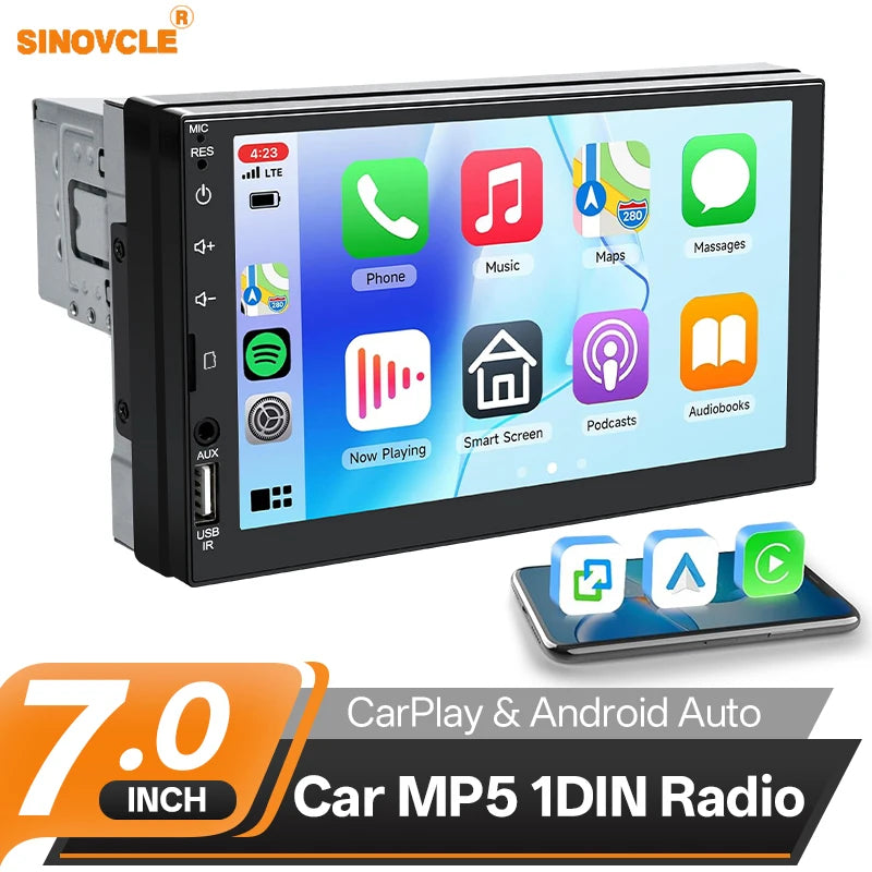 Sinovcle Car Radio Carplay Android Auto 7 inch Car Multimedia MP5