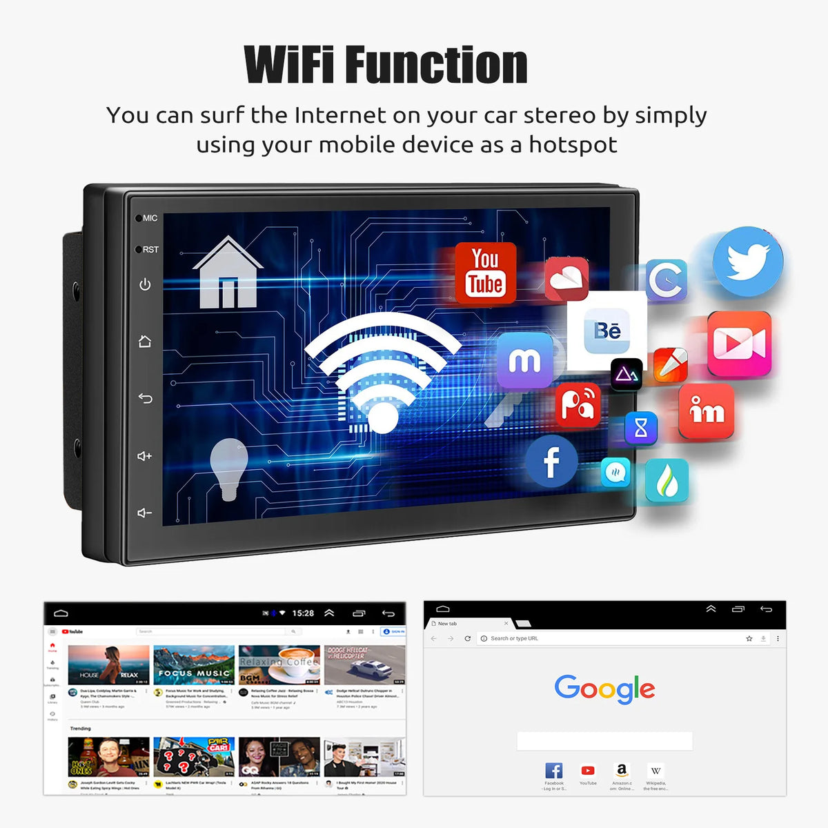 ESSGOO 7 9 10" Car Radio Android Auto Carplay Car Stereo Multimedia