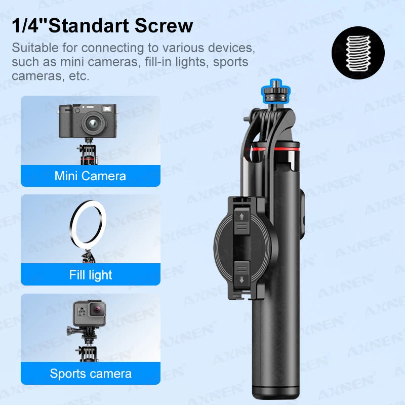 AXNEN C20 Magnetic Selfie Stick Tripod Extendable for Cellphone