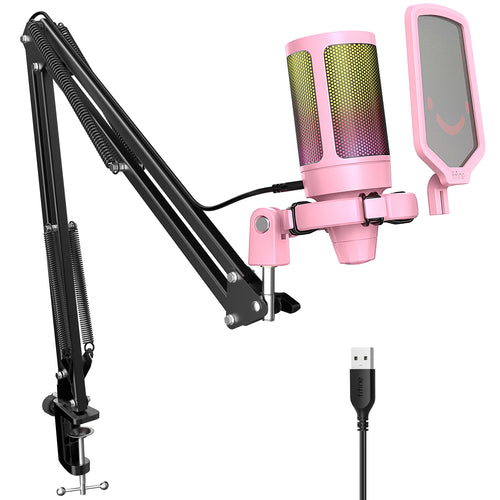 FIFINE USB Gaming Microphone Kit for PC,PS4/5 Condenser Cardioid Mic