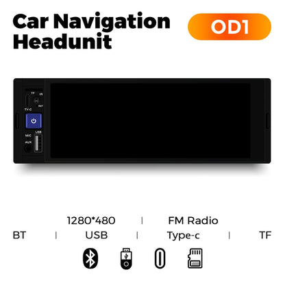 1Din Wireless CarPlay Android AUTO HD touch screen Universal 6.86''
