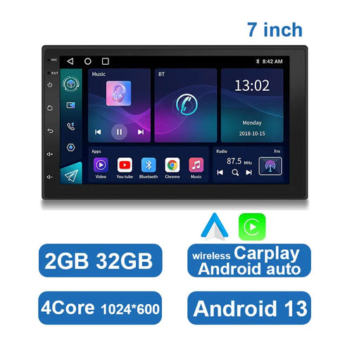 ESSGOO 7 9 10" Car Radio Android Auto Carplay Car Stereo Multimedia