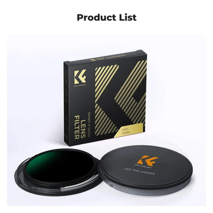 K&F CONCEPT 49-82mm ND Filters ND4/ND8/ND64/ND1000/GND8/GND16 Camera