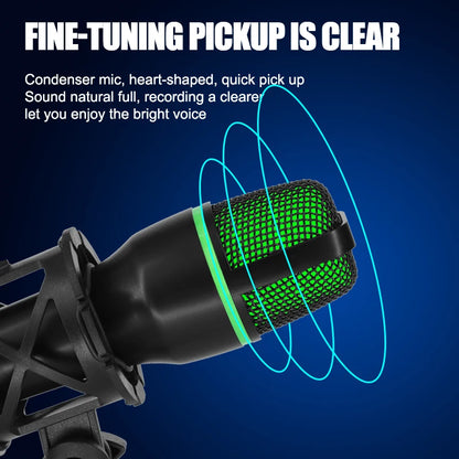Professional USB Condenser Microphone For PC Laptop Streaming Video