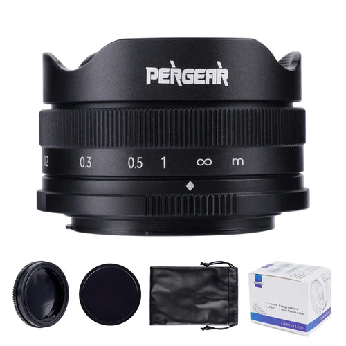 PERGEAR 10mm F5.6II APS-C Fisheye Manual Focus Prime Lens for Fuji XF