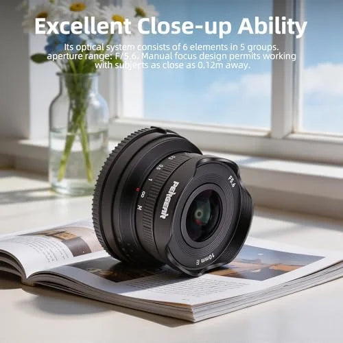 PERGEAR 10mm F5.6II APS-C Fisheye Manual Focus Prime Lens for Fuji XF