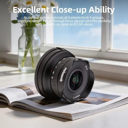 PERGEAR 10mm F5.6II APS-C Fisheye Manual Focus Prime Lens for Fuji XF