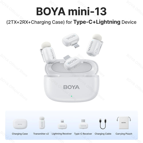 BOYA Mini Wireless Lavalier Lapel Microphone for iPhone iPad Android
