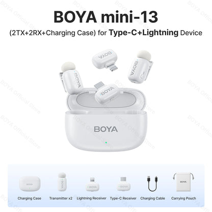 BOYA Mini Wireless Lavalier Lapel Microphone for iPhone iPad Android