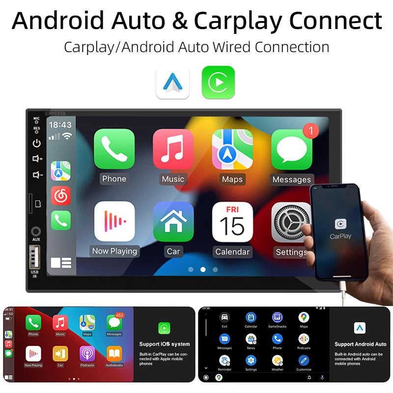 Sinovcle Car Radio Carplay Android Auto 7 inch Car Multimedia MP5