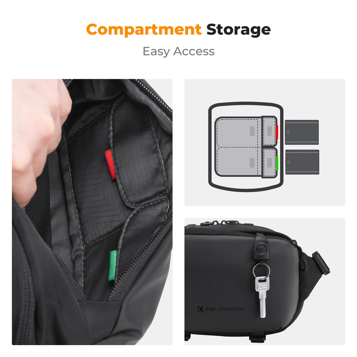 K&F CONCEPT 4L Camera Sling Bag Lightweight Travel Photography