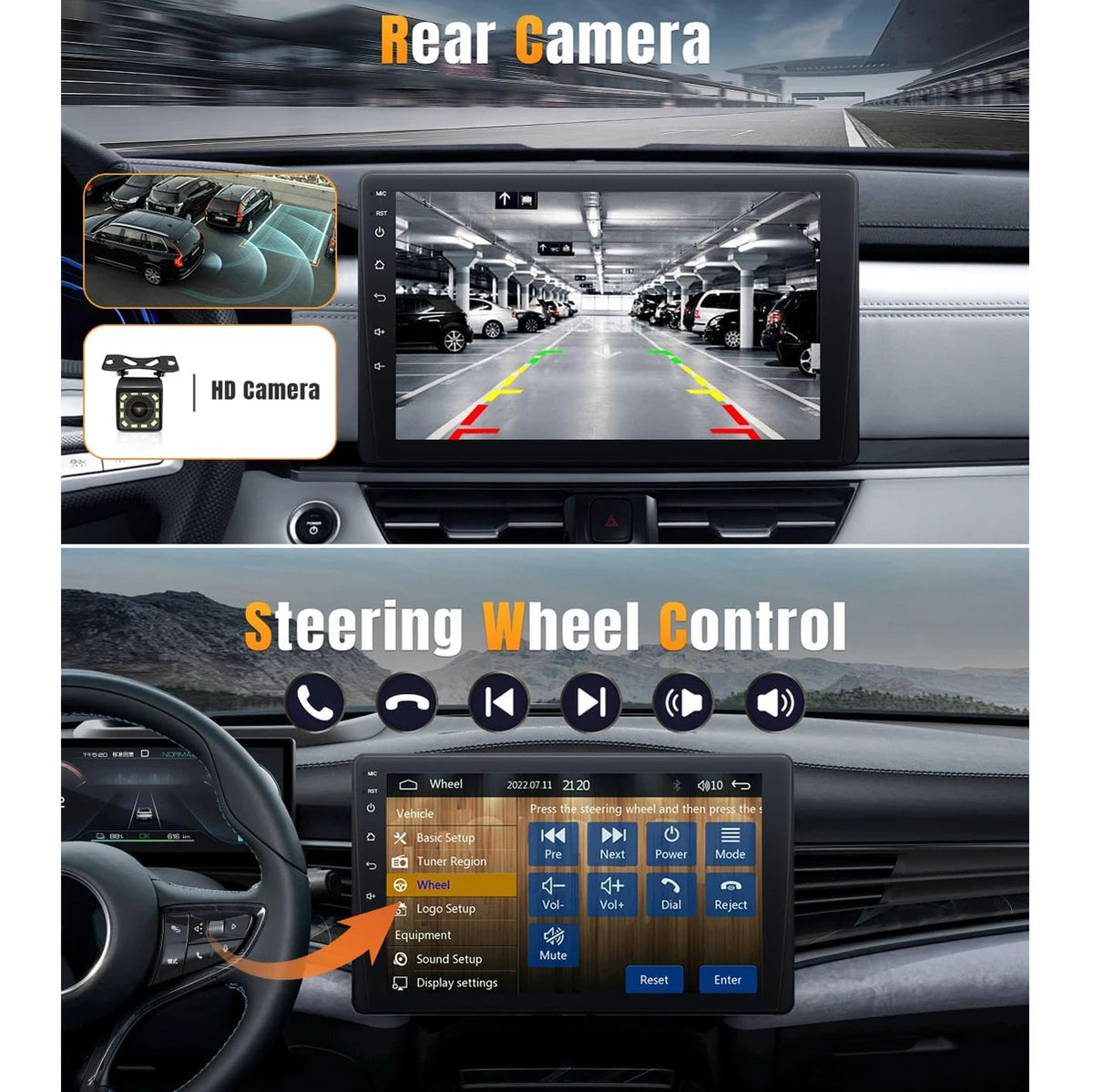 9 Inch Car Stereo Single Din Radio with Apple Carplay and Android