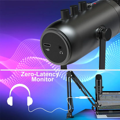 Haomuren Professional USB Streaming Podcast PC Microphone Studio