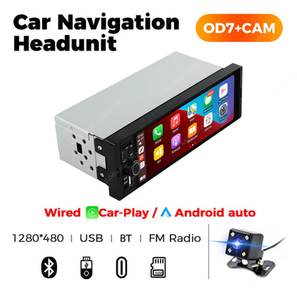 1Din Wireless CarPlay Android AUTO HD touch screen Universal 6.86''