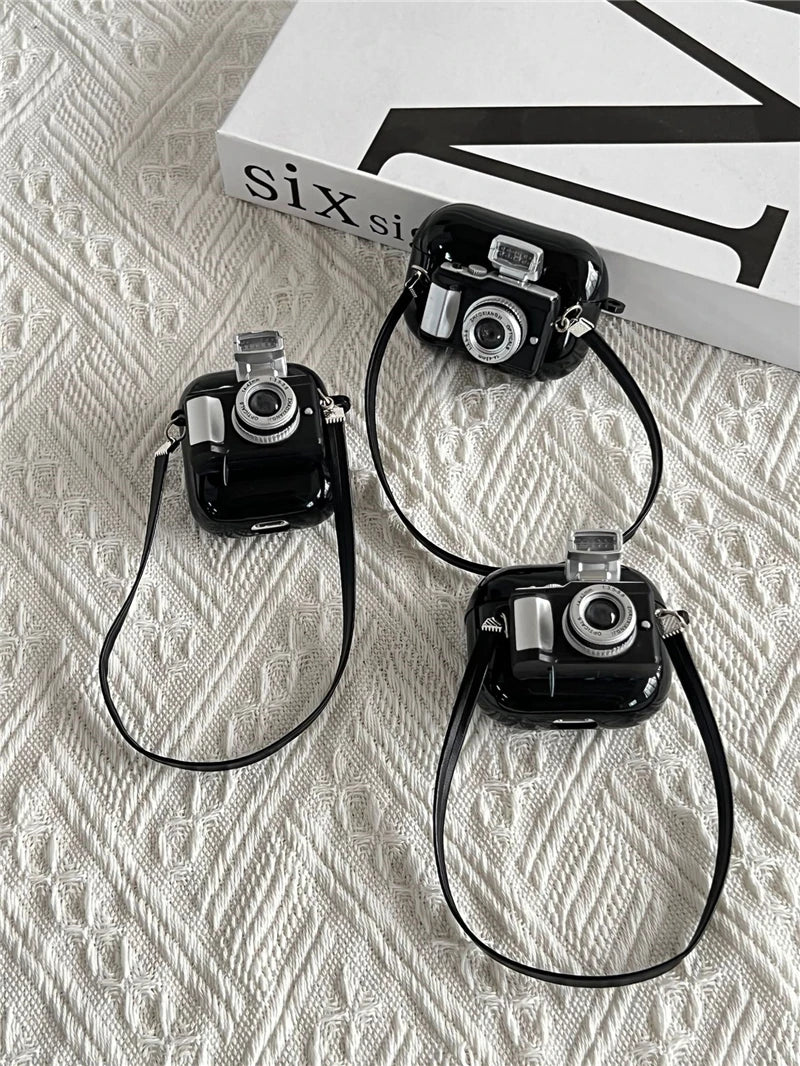 Camera Earphone Case with Strap for Apple Airpods 3 2 1 Pro Pro2 Soft