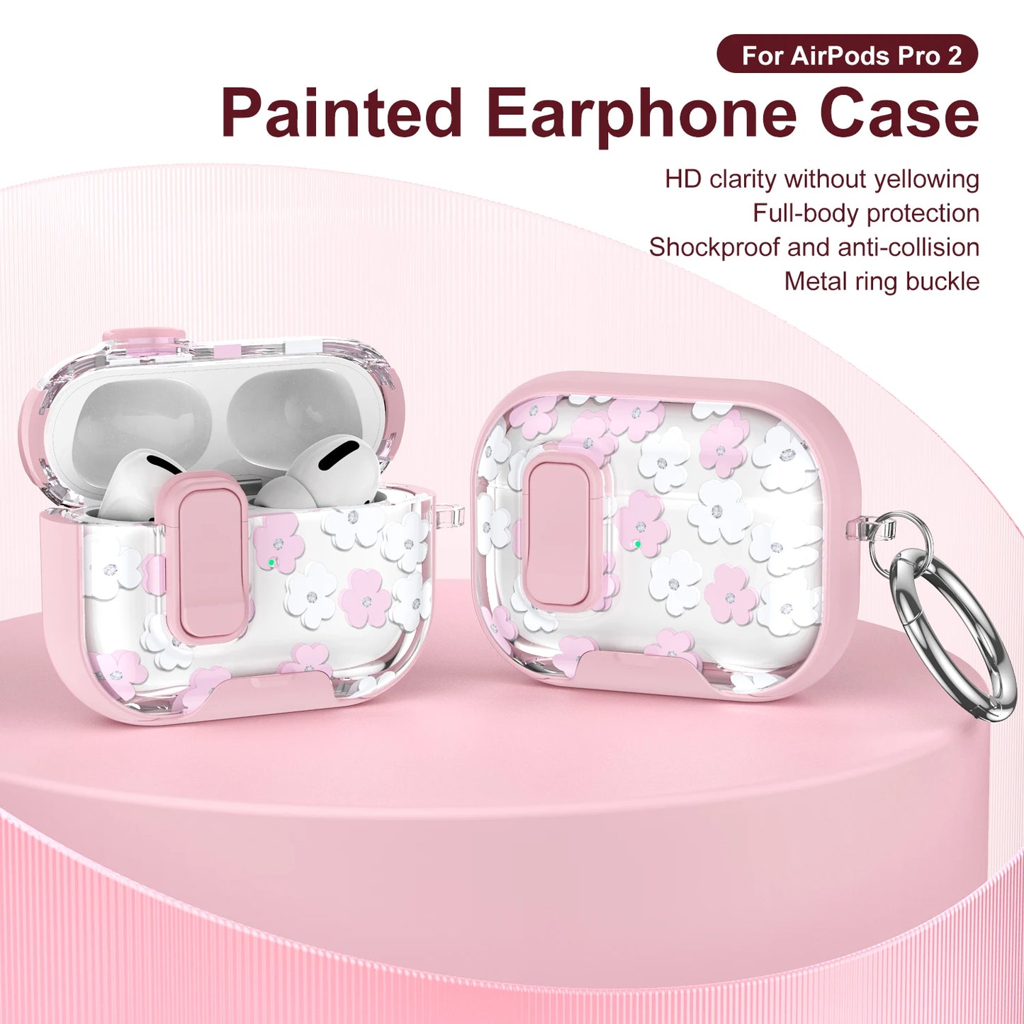 Transparent Crystal Wireless Bluetooth Earphone Case For Airpods 4 Pro
