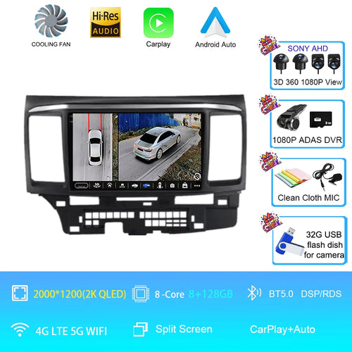 Android 16 For MITSUBISHI LANCER 9 10 X 2008 - 2016 Car Radio Video