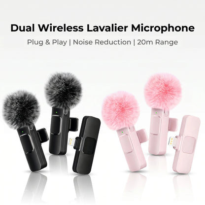 Wireless Lapel Microphone, Lightning Connector, mini Clip Microphone,