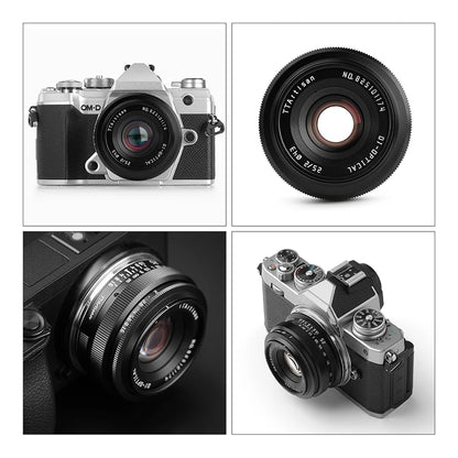 TTARTISAN 25mm F2 APS-C MF Portrait Photography Camera Lens for Sony