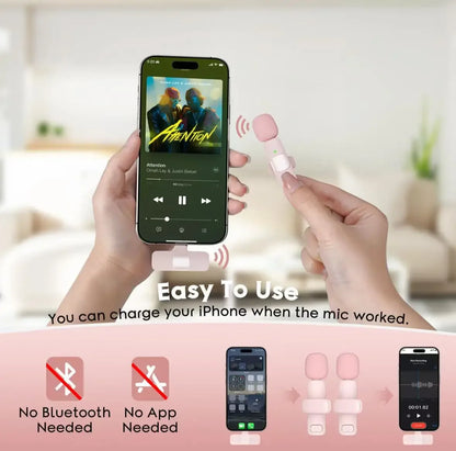 KEBIDU Wireless Lavalier Microphone Mini Noise Reduction Mic