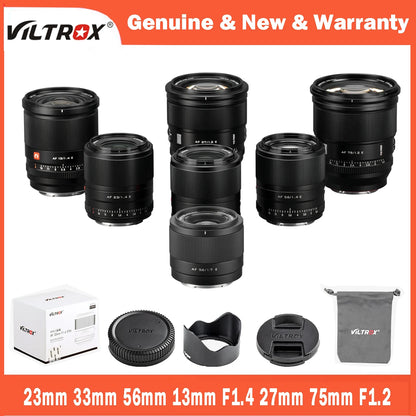 VILTROX 23mm 33mm 56mm 13mm F1.4 27mm 75mm F1.2 APS-C Camera Lens For