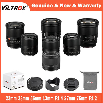 VILTROX 23mm 33mm 56mm 13mm F1.4 27mm 75mm F1.2 APS-C Camera Lens For