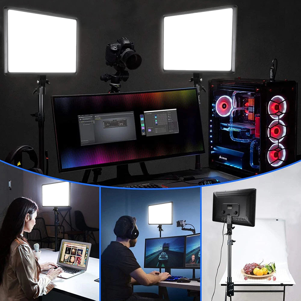 14inch 10inch LED Video Light Panel EU Plug 3200K-6000K Photography