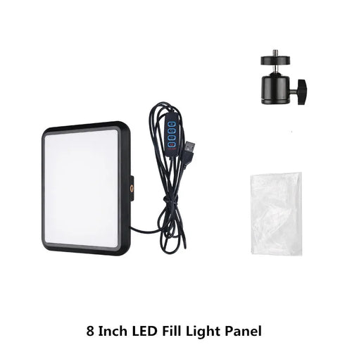 8/12 Inch LED Photography Video Light Panel Lighting Photo Studio Lamp