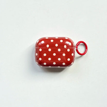 Simple Fashion White Polka Dot Pattern Black Glossy Protective