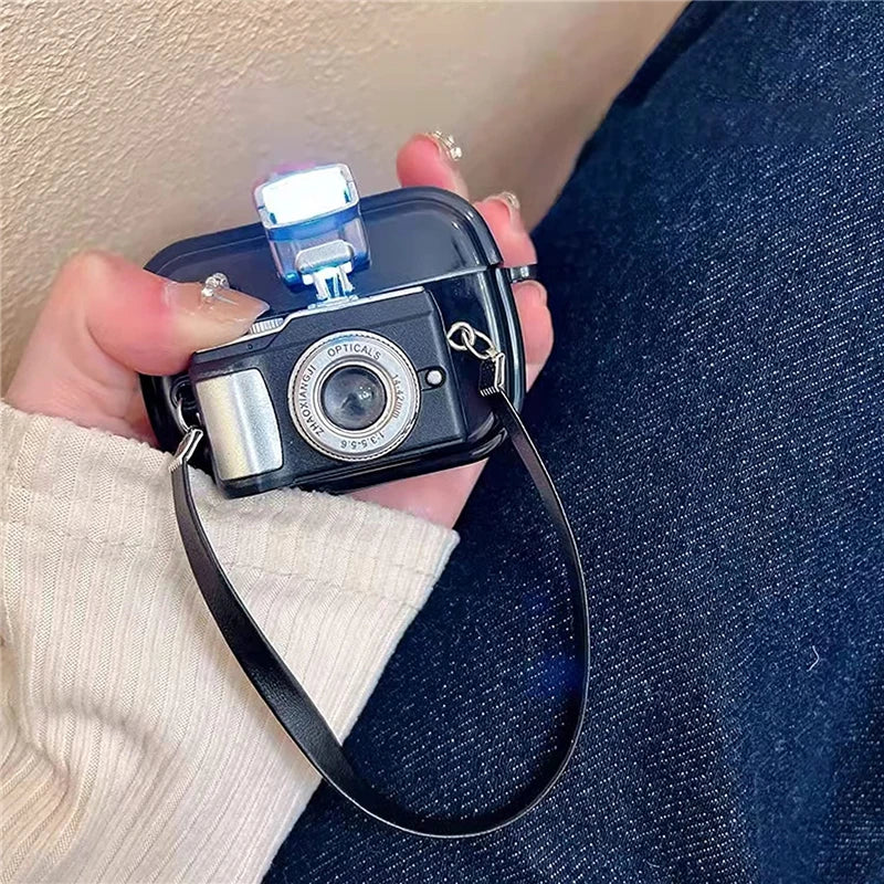 Camera Earphone Case with Strap for Apple Airpods 3 2 1 Pro Pro2 Soft
