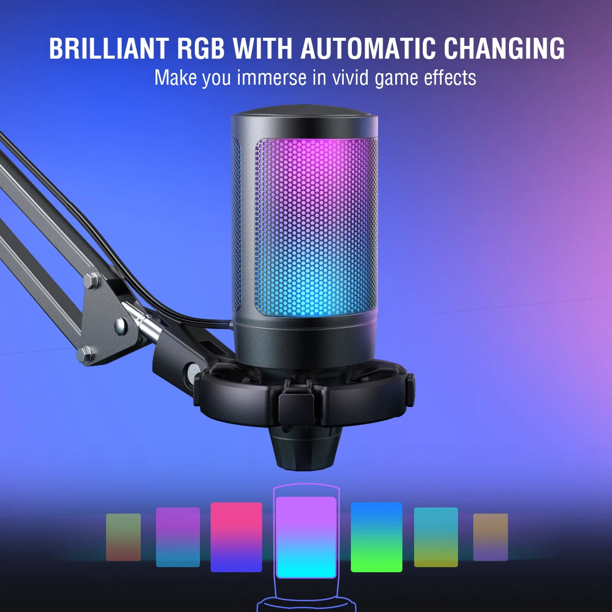 FIFINE USB Gaming Microphone Kit for PC,PS4/5 Condenser Cardioid Mic