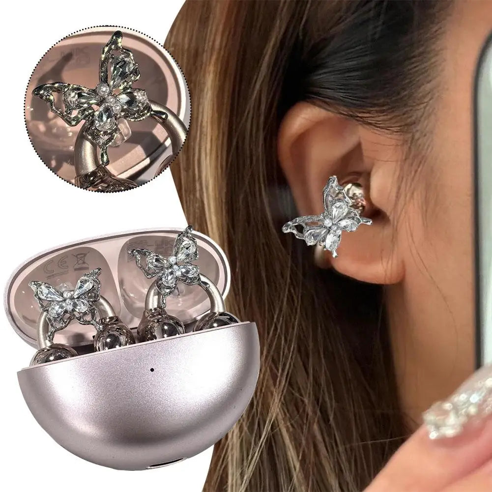Flash Diamond Ear-Clip Rhinestones Earbuds Fashion Jewelry Exquisite