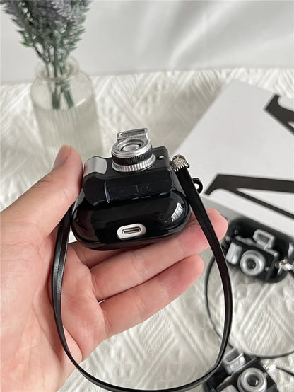 Camera Earphone Case with Strap for Apple Airpods 3 2 1 Pro Pro2 Soft