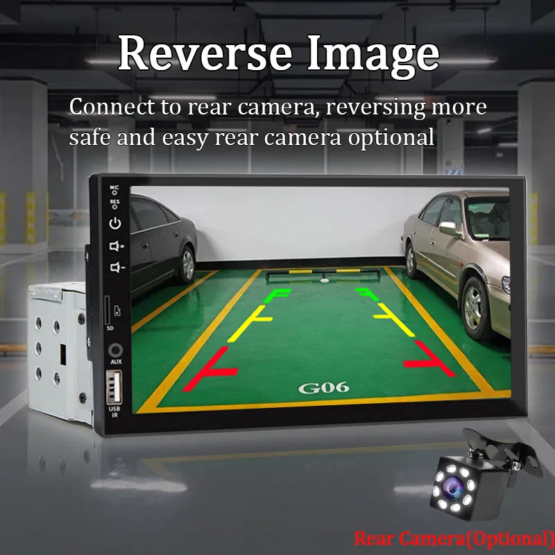 7“ Car Radio 1 Din Carplay Android Auto Multimedia Player HD Touch