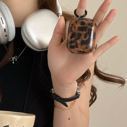 Stylish Dark Color Tortoiseshell Amber Glossy Cover Case For AirPods 1