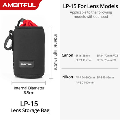 S/M/L/XL Camera Lens Pouch Drawstring Bag for All Camera DSLR