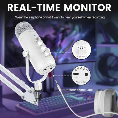 Haomuren Professional USB Streaming Podcast PC Microphone Studio