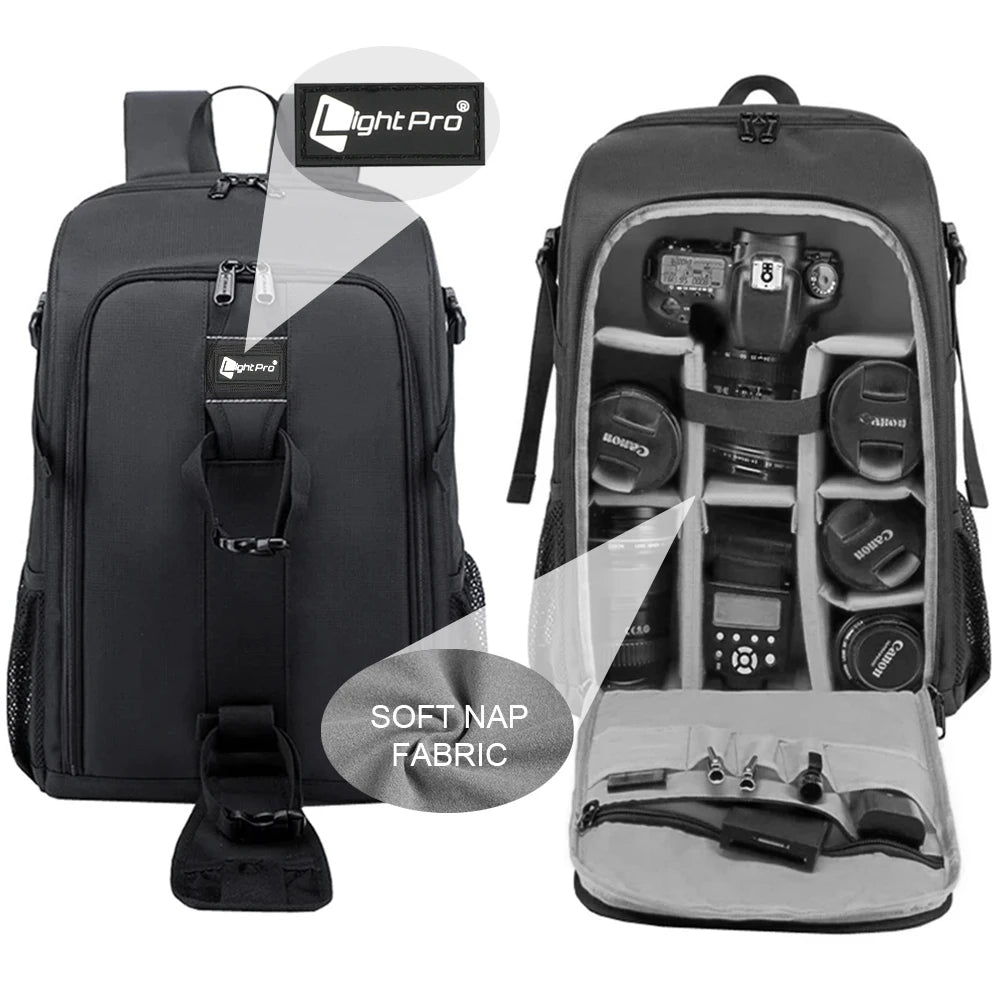 Big Capacity Photography Camera Waterproof Shoulders Backpack Video