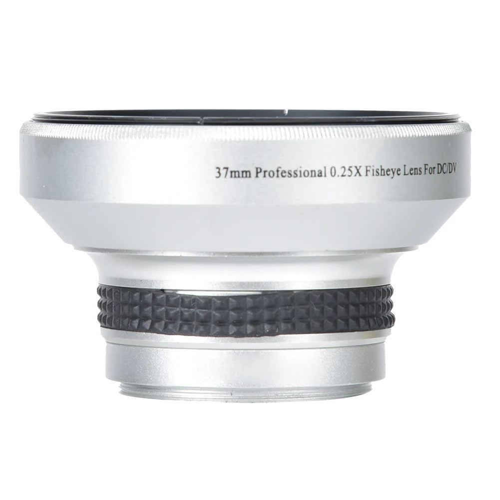 Fisheye Lens Silver Waterproof 37mm 0.25X Fisheye Lens Camera Lenses